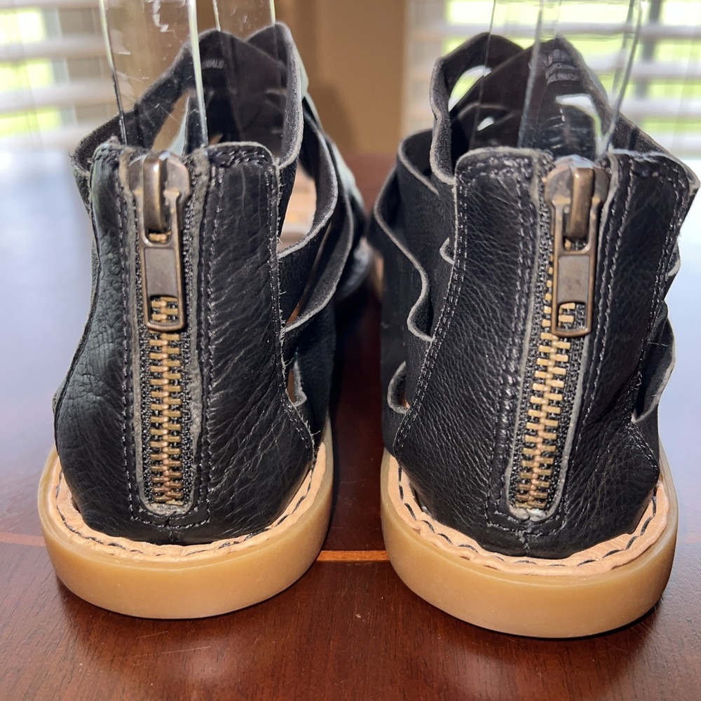 Born IWA Woven Leather Black Sandals Shoes Sz 7M Boho Beachy Resortwear Granola - Picture 12 of 15